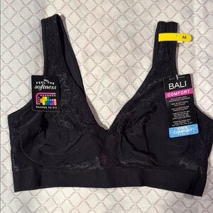 Bali Women's Black Lace Comfort Bra
